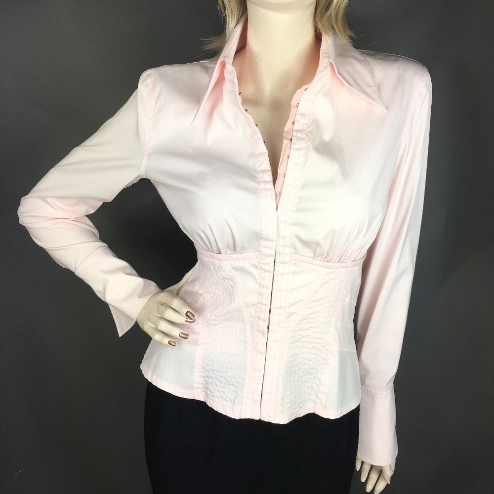 Karen Millen Cotton Corset Blouse Top Size US 8
